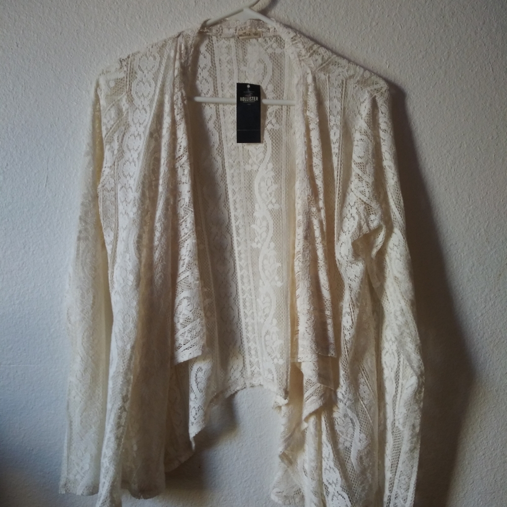 Hollister Long Sleeve Crochet Kimono